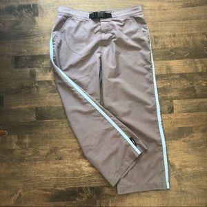 Sickle gray/blue stripe capris size small